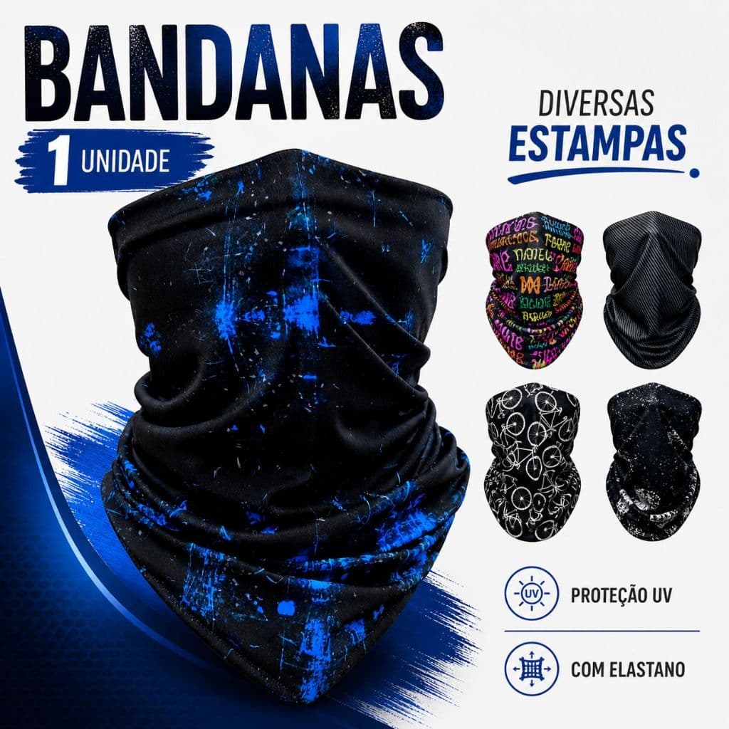 Bandanas Ciclismo Corrida Pesca Proteção Uv+