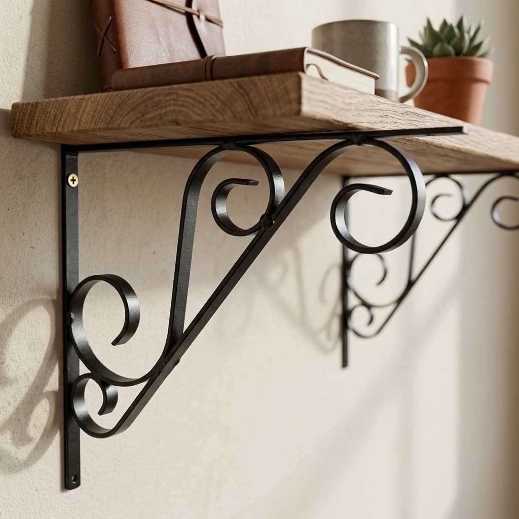 Mão Francesa de Estilo Colonial Decorativa para Prateleira kit 2 peças  25x25