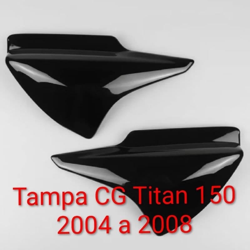 Par Tampa Lateral Cg Titan 150 Ano 2004 2005 2006 2007 2008 Preto Injetado