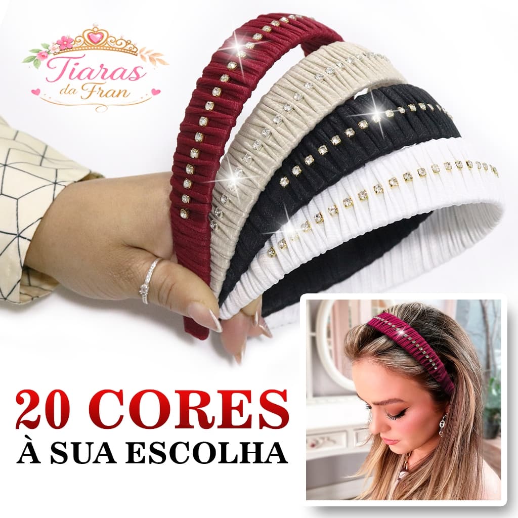 Kit 5,4,3,2,1 Tiara de Cabelo Fio de Malha Strass 20 Cores Acessório feminino Arquinho Diadema