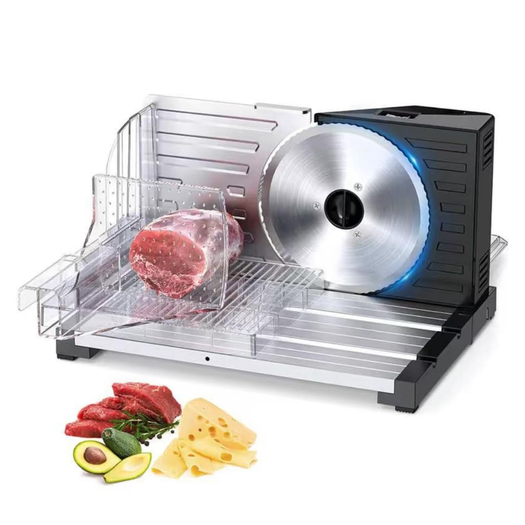 Máquina de Fatiar e Cortar Frios Elétrica Compacta para Carnes e Queijos