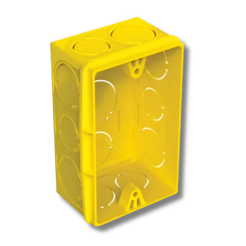 Caixa Retangular De Luz Tigreflex 4x2 Amarela Tigre