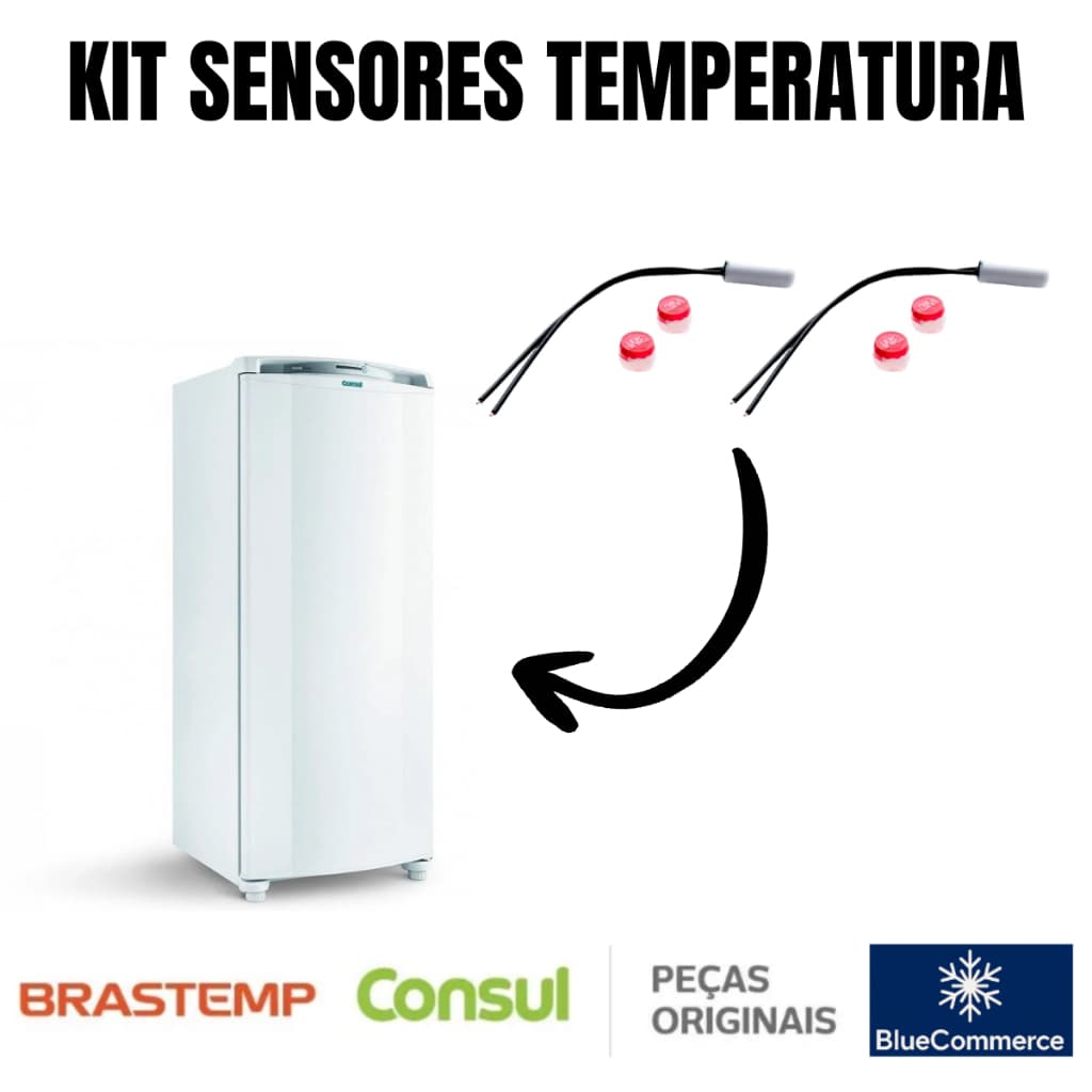 Kit Sensores de Temperatura 2,7k para Geladeira Consul Brastemp ORIGINAL