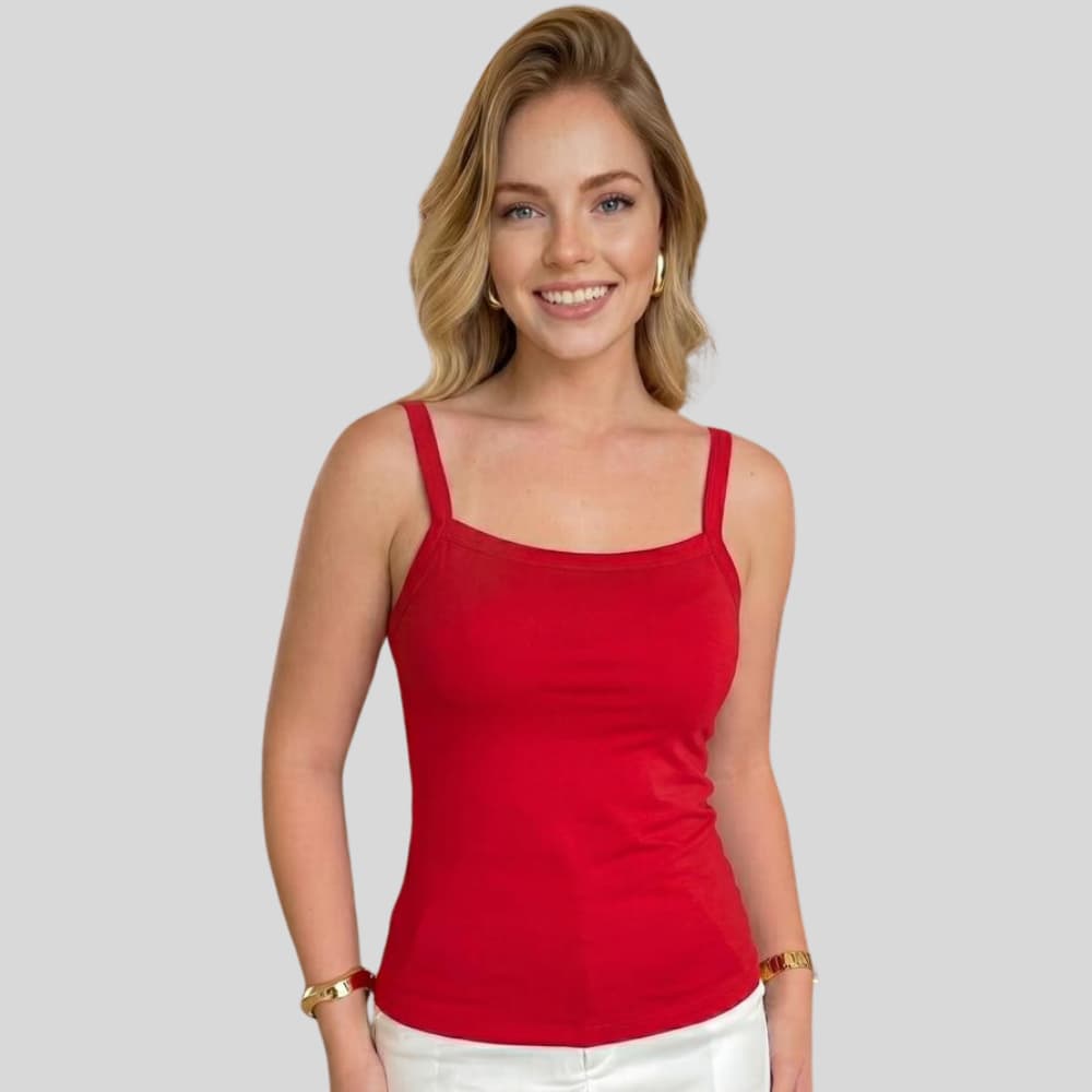Regata Feminina Alça Fina, Básica Viscolycra Premium, Blusa Dia a Dia, Casual Confortável.