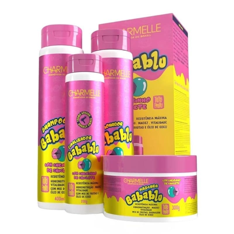 Kit Capilar Babablu Tutti Frutti Charmelle 4 Produtos (Shampoo, Condicionador, Máscara e Finalizador)