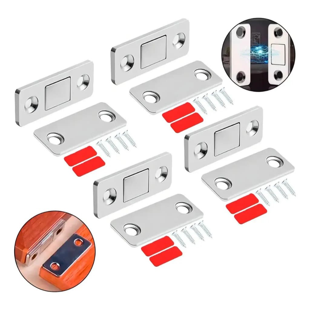 Fecho Magnético Porta Armário Gaveta Kit 4 Pares Trinco Imã