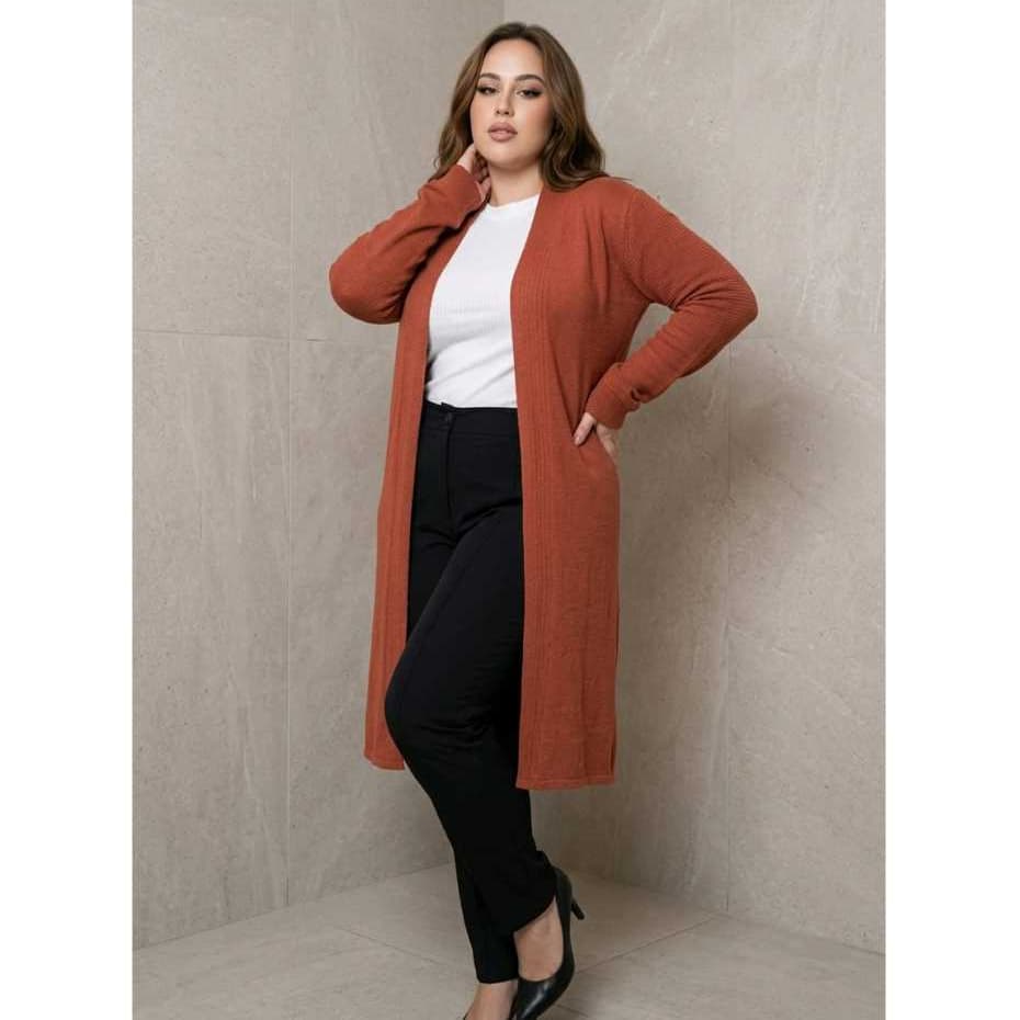 Sobretudo Casaco Plus Size Tricot