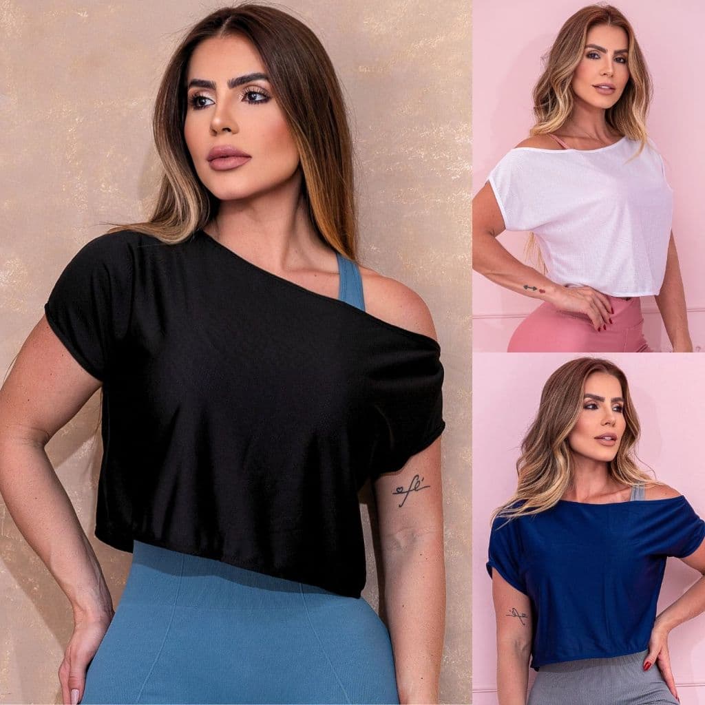 Blusa Academia Feminina Dry Fit Ombro Só Fitness Secagem Rápida Treino Corrida Leve Confortável