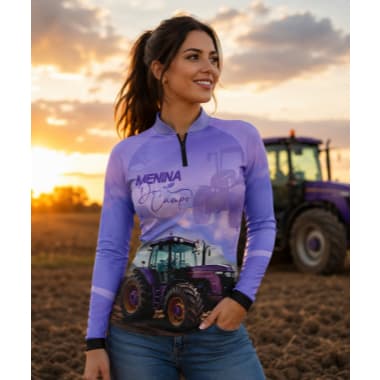 Camisa Camiseta De AGRO Roxa Para Mulheres Prot Uv50+ Dry Fit SuperkingGLL-107