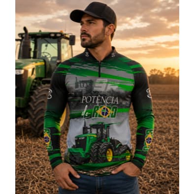 Camisa Camiseta de Agro Dryfit Proteção UV50+ Secagem Rápida GLL-95