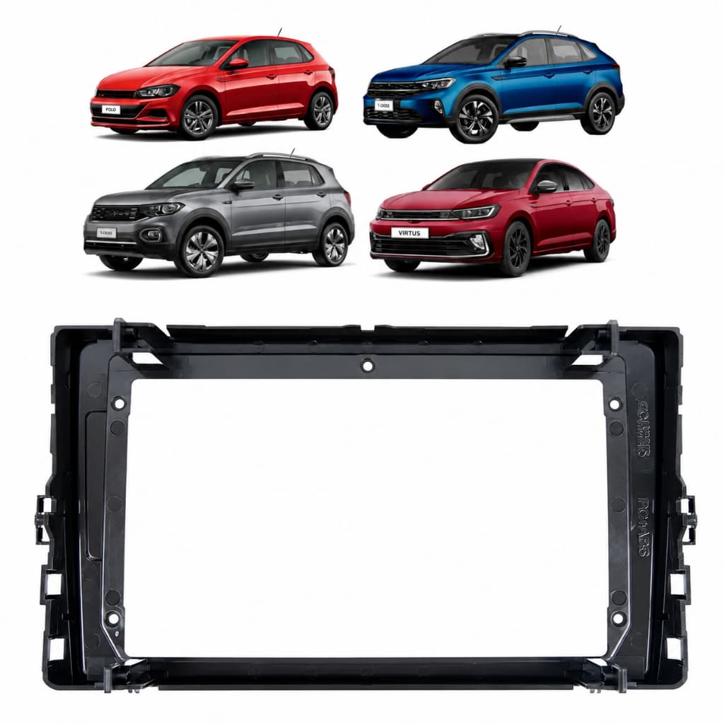 Moldura 9 Polegadas Novo Polo Virtus T-cross Nivus ( 2018 Acima ) Black Piano 2din