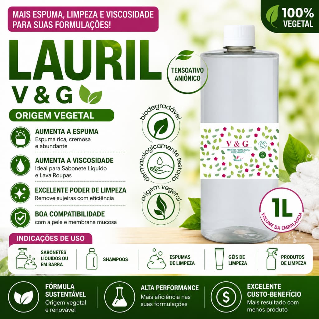 LAURIL LIQUIDO 100 % VEGETAL V&G