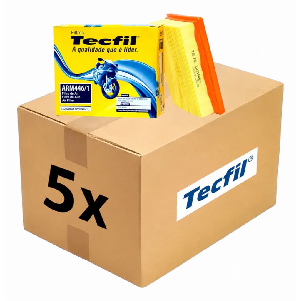 Kit com 5 Filtros de Ar Pop Cg Fan Titan Bros e Xre Arm446/1 Tecfil
