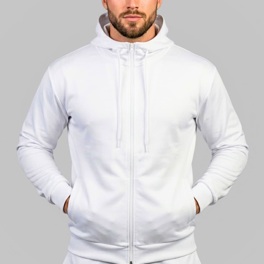 Jaqueta Lisa Corta Vento Branco - Premium Masculino