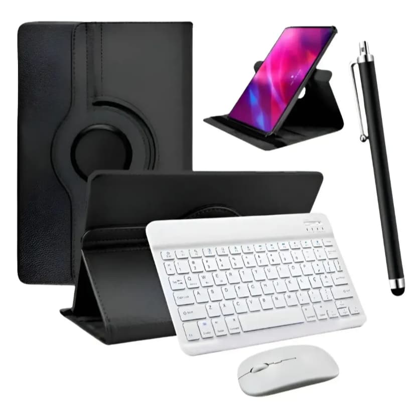 Kit Capa Giratória P Tablet Multilaser M10 + Teclado E Mouse