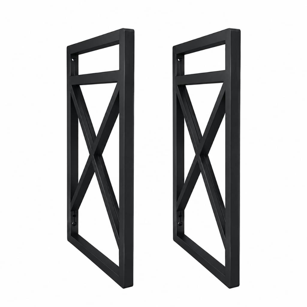 Par Suporte Industrial Para Prateleira 20x37 Preto Mão Francesa Decorativa