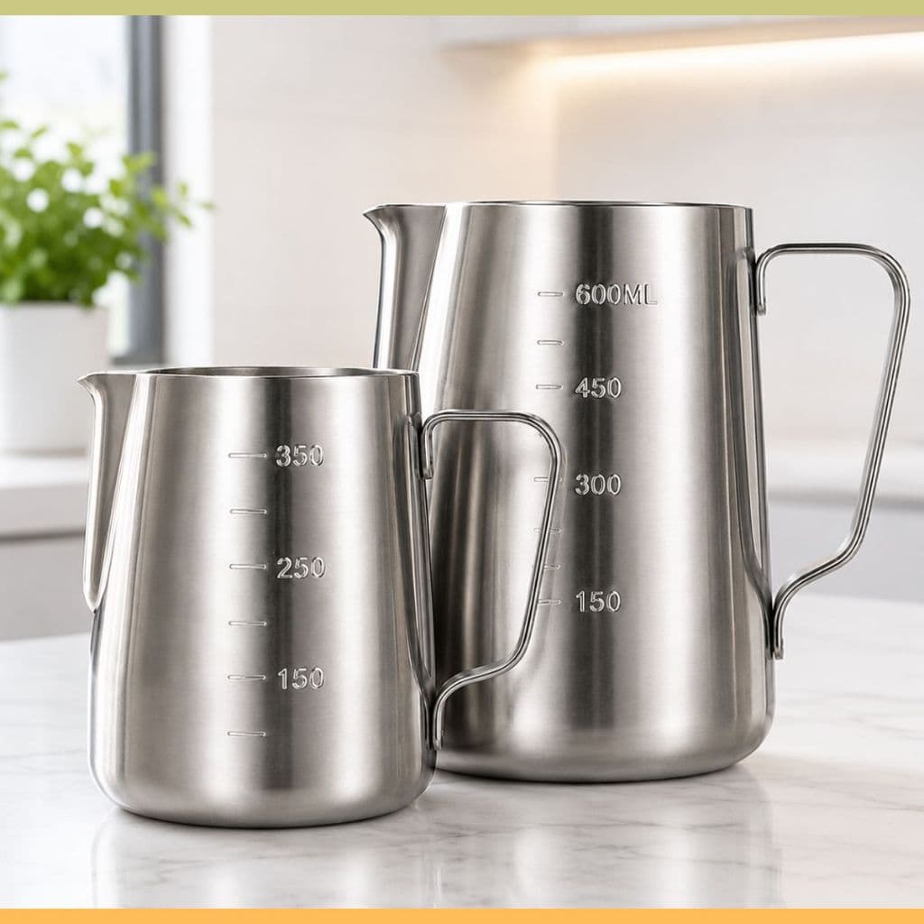 Jarra Leiteira Barista Inox 350ml 600ml Latte Art Café Cremeira Pitcher Dosadora Bico Profissional