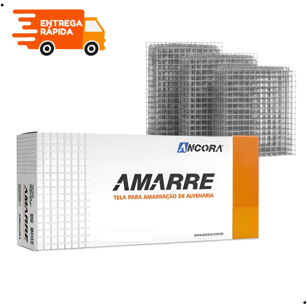 Kit 100un Tela Alvenaria Amarração Ancora 1,2x105x500mm Tl05 Bloco Estrutural Fixação Obra Construção Industria