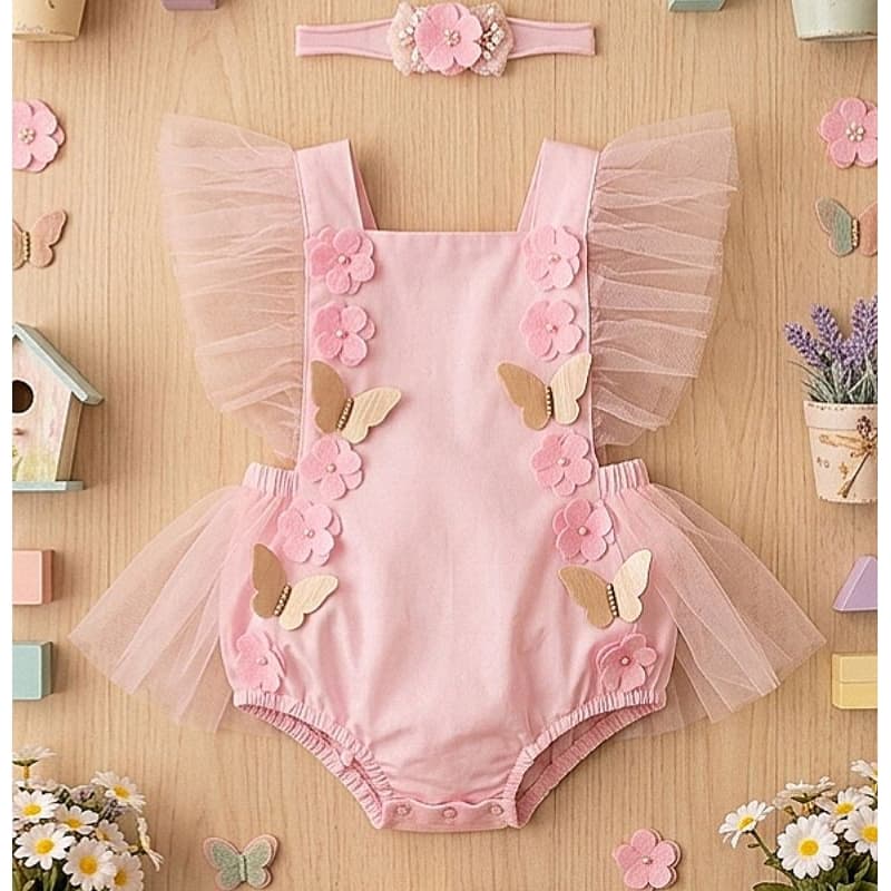 Romper jardim das borboletas jardineira infantil temática jardim encantado menina