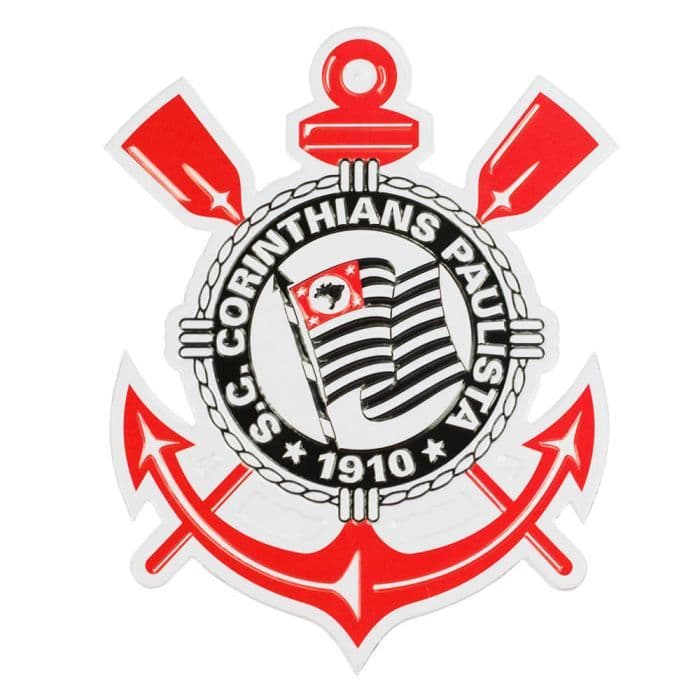 PLACA CORINTHIANS METAL ESCUDO ORIGINAL DECORAÇÃO FUTEBOL