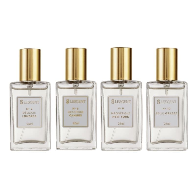Perfume Kit Quarteto Clássico Femininos Nº 2 + Nº 6 + Nº 9 + Nº 10 | 25mlFragrâncias Inspiradas em Grandes Sucessos