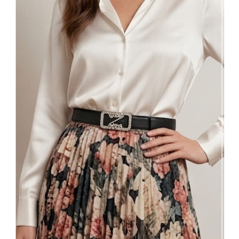Cinto Feminino Fino Blogueira - Fivela Strass Letra Z