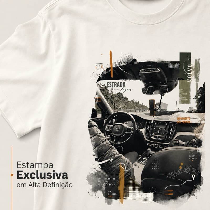 Camiseta Premium “Estrada Meu Lugar” | 100% Algodão 30/1 | Estampa DTF Exclusiva | Design Autoral Sofisticado | Unissex