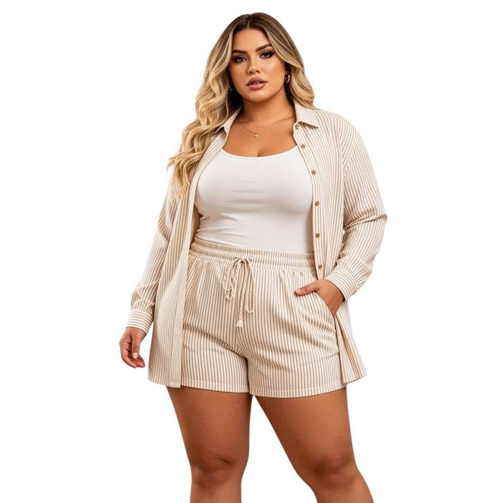 Camisa Social Feminina Longa Plus Size G1 G2 G3 Duna Premium