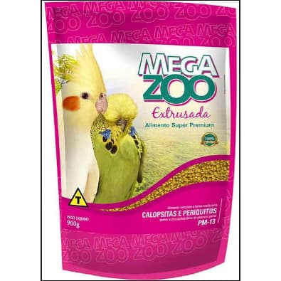 MEGAZOO EXTRUSADA CALOPSITAS E PERIQUITOS PM13 - 900GR