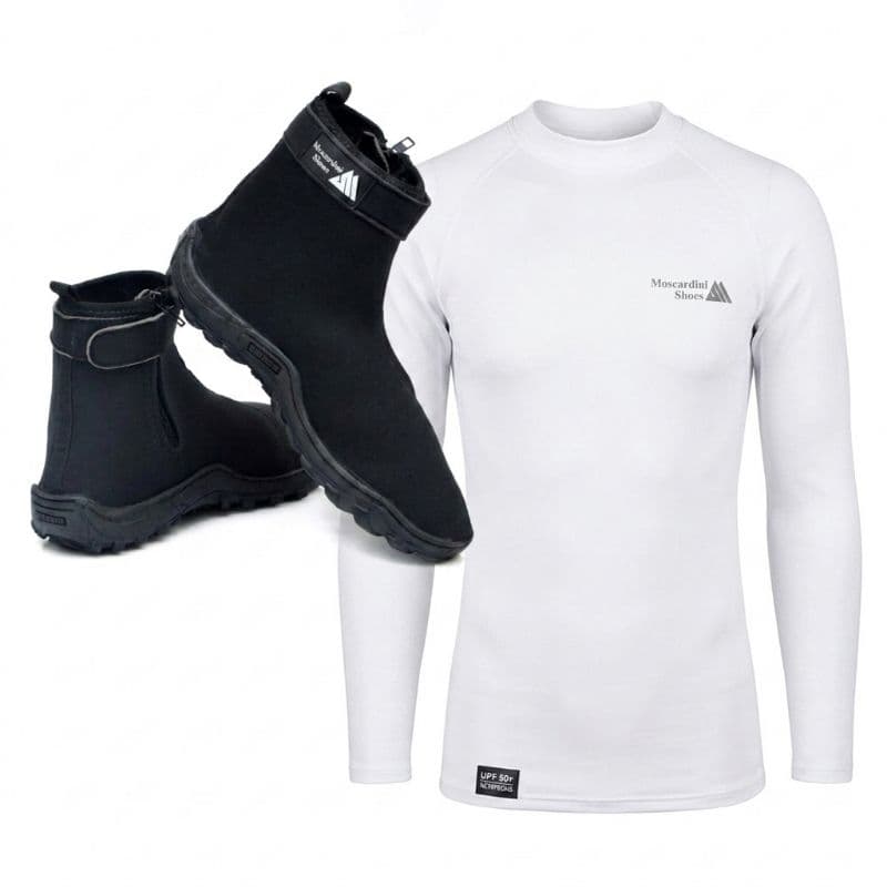 Sapatilha botinha neoprene antiderrapante Náutica,Praia, pesca, trilha+ camisa UV manga longa