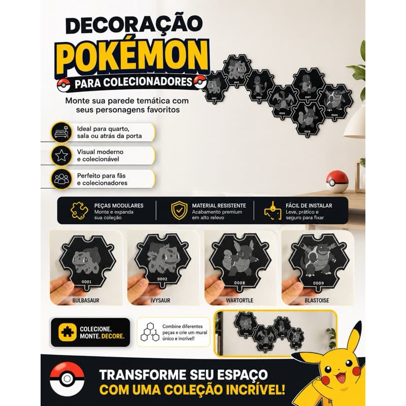 Decoração Pokémon para Colecionadores — Monte sua parede temática!