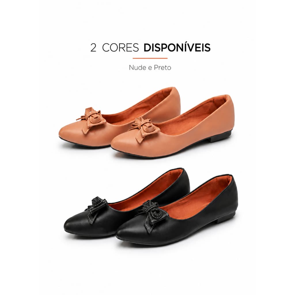 Sapatilha Feminina Confortável Laço Elegante Numeração Grande 40 41 42 43 44 Numeração Especial