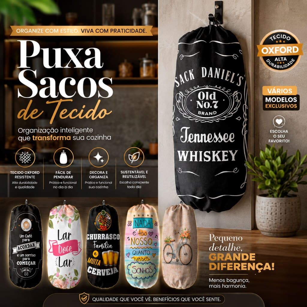 Puxa Saco Dispenser Divertido Porta Sacolas de Tecido de Supermercado Organizador