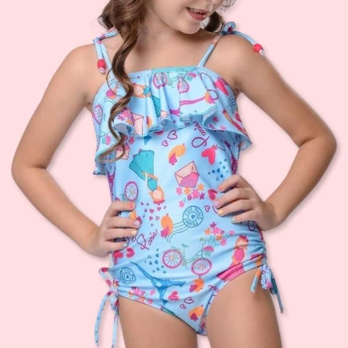 Maiô Infantil Proteção UV50+ Menina I Todo Forrado I Confortável e Seguro I Modelagem impecável