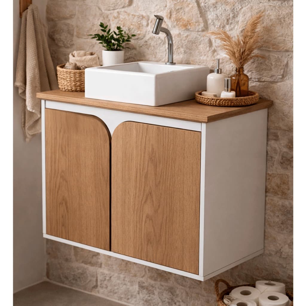 Gabinete Armario de Banheiro 100% MDF - Montesi 2 Portas 60cm