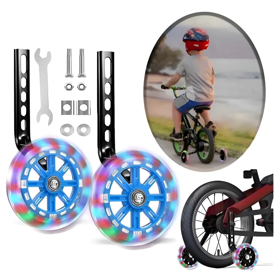 Roda Rodinha Lateral LED Bike Bicicleta Infantil Criança Regulável Ajustável Aro 12 Ao 20 Nylon