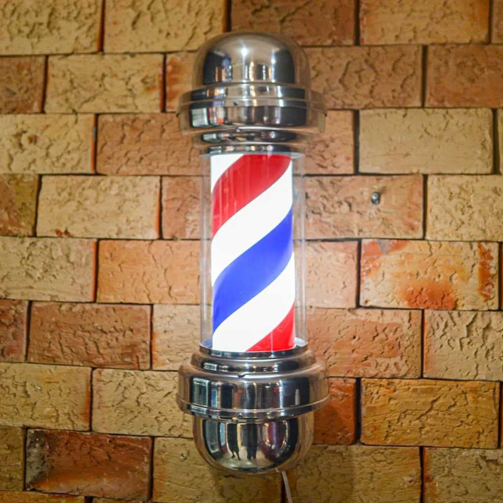 Barber Pole Poste de Barbeiro 50cm Sem Globo  Megan barbearia luminaria luz giratoria