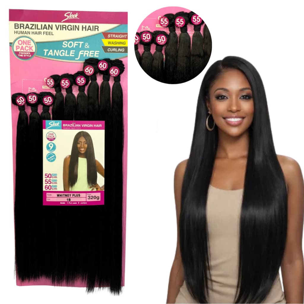 Cabelo Liso Bio Fibra Rebecca Sleek Idêntico Ao Humano Whitney Plus Na Tela 320gr 60cm