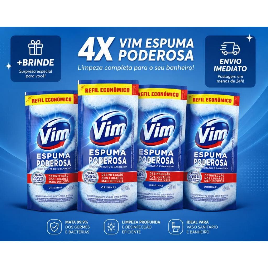 Vim Espuma Poderosa Refil 450ml + Brinde