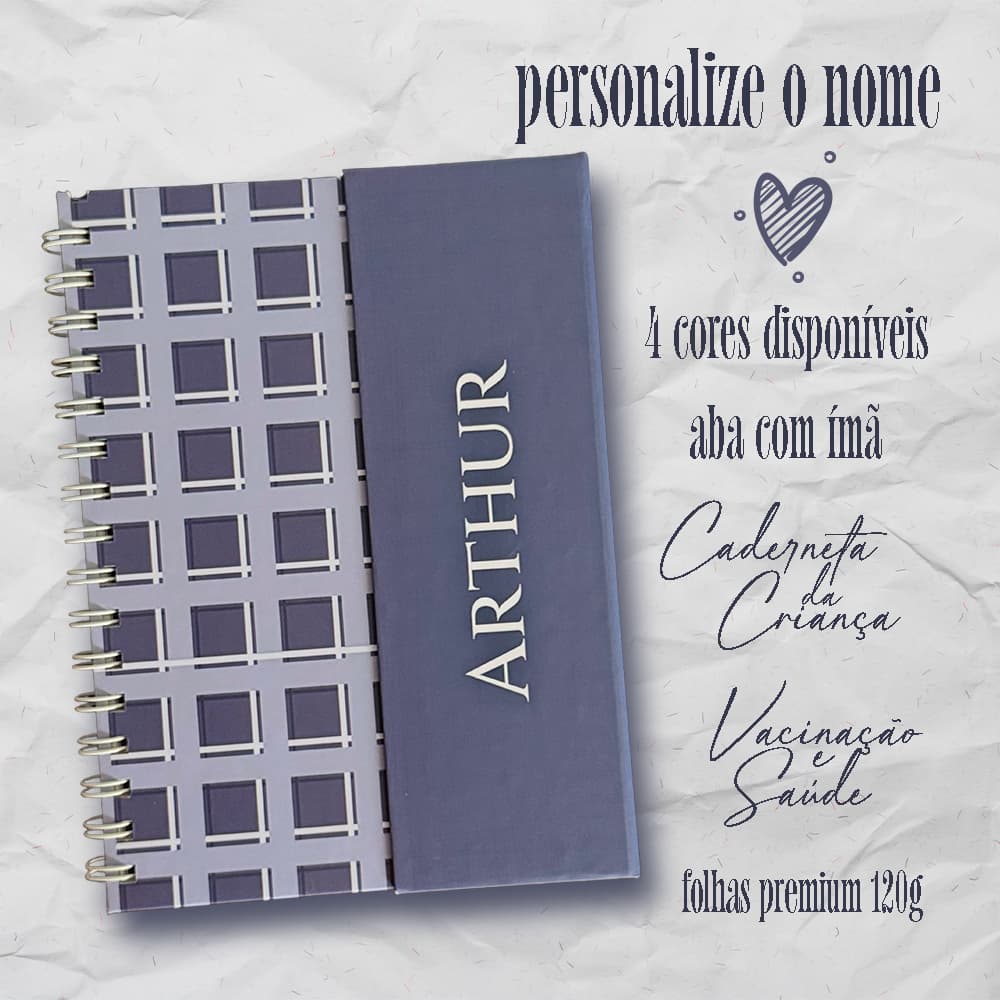 Caderneta da criança personalizada menino | vacinação e saúde bebê premium 7ª  edição