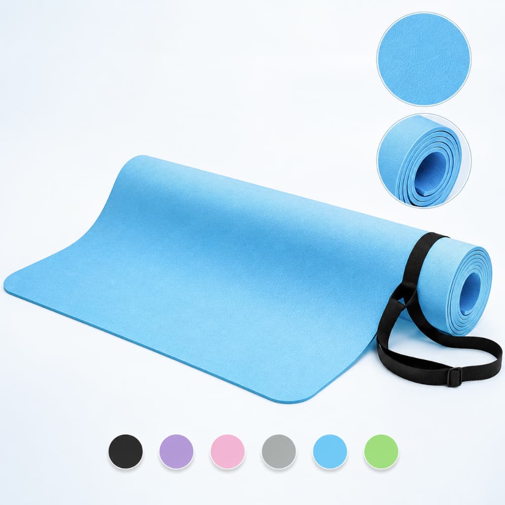 Tapete Yoga EVA 4mm Antiderrapante Impermeável com Alça - Colchonete Colorido Exercício Academia