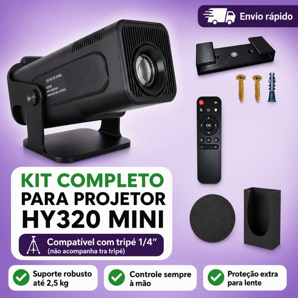 Kit Completo Suporte para Projetor HY320 Mini - Acessórios