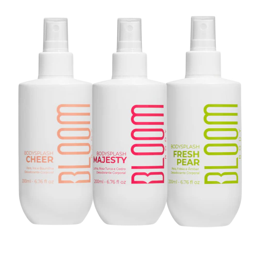 Kit 3 Body Splash Desodorante Colônia 200ml - Majesty, Fresh Pear e Cheer