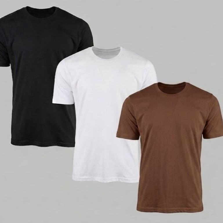 Kit 3 Camisetas Unissex Brand Masculina Lisa Básica 100% Algodão