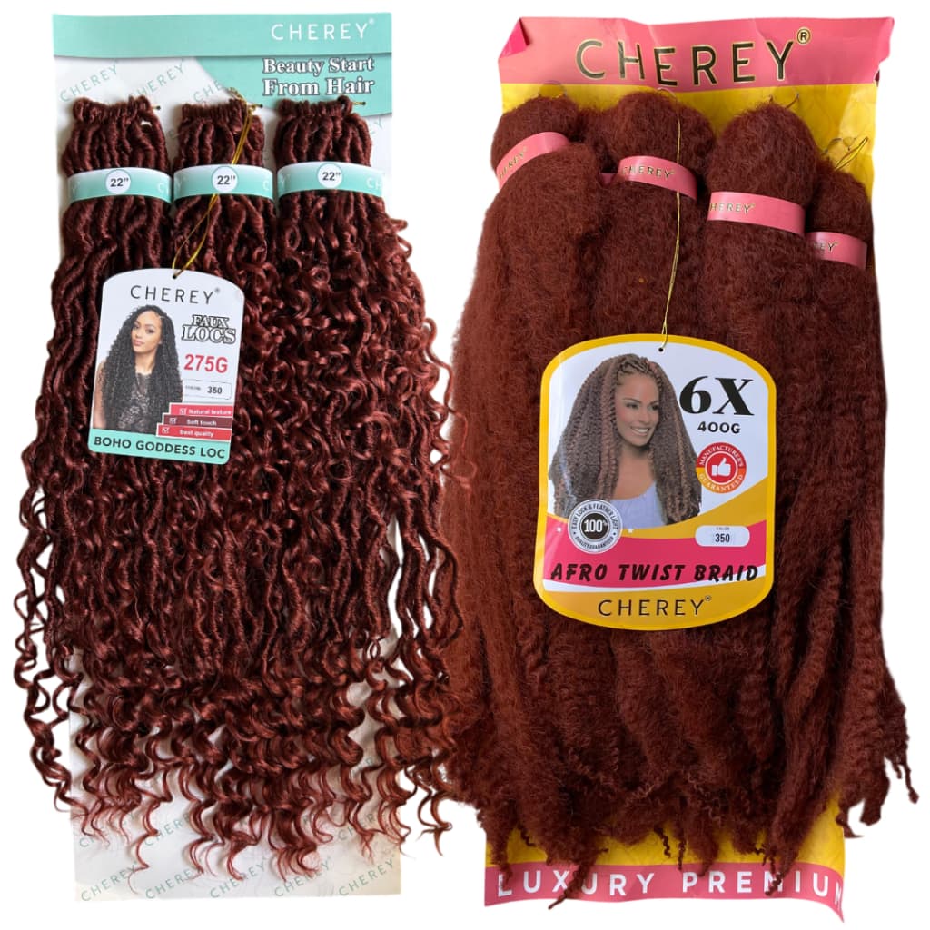 Kit Marley Hair Afro Twist 400g + Goddess Curl 260g ou Goddess Locs Dreads 275g Com Cachos