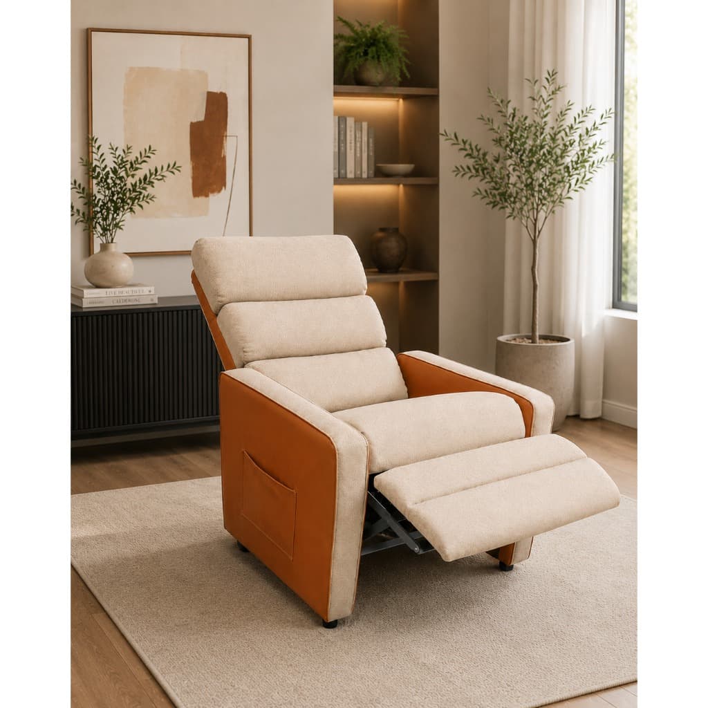 Poltrona do Papai Retrátil e Reclinável Conforto Amamentação Estofada Corino Cadeira