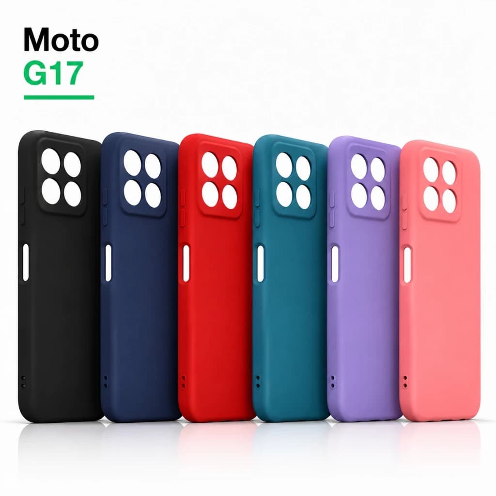 Kit - Capa Capinha Case + Película/somente Capa Para Motorola Moto G17 Silicone Aveludada Capinha de Celular