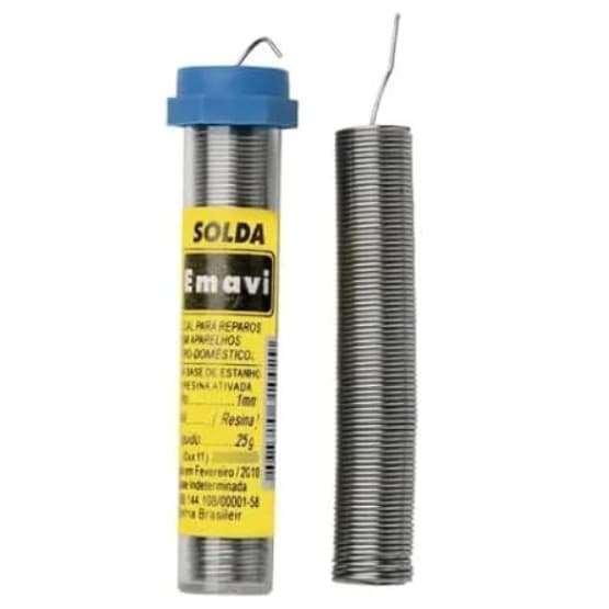 Arame D e Solda Tubo 25g Fio Para Ferro De Solda Estanho Soldar Em Fio 1,0mm - Emavi