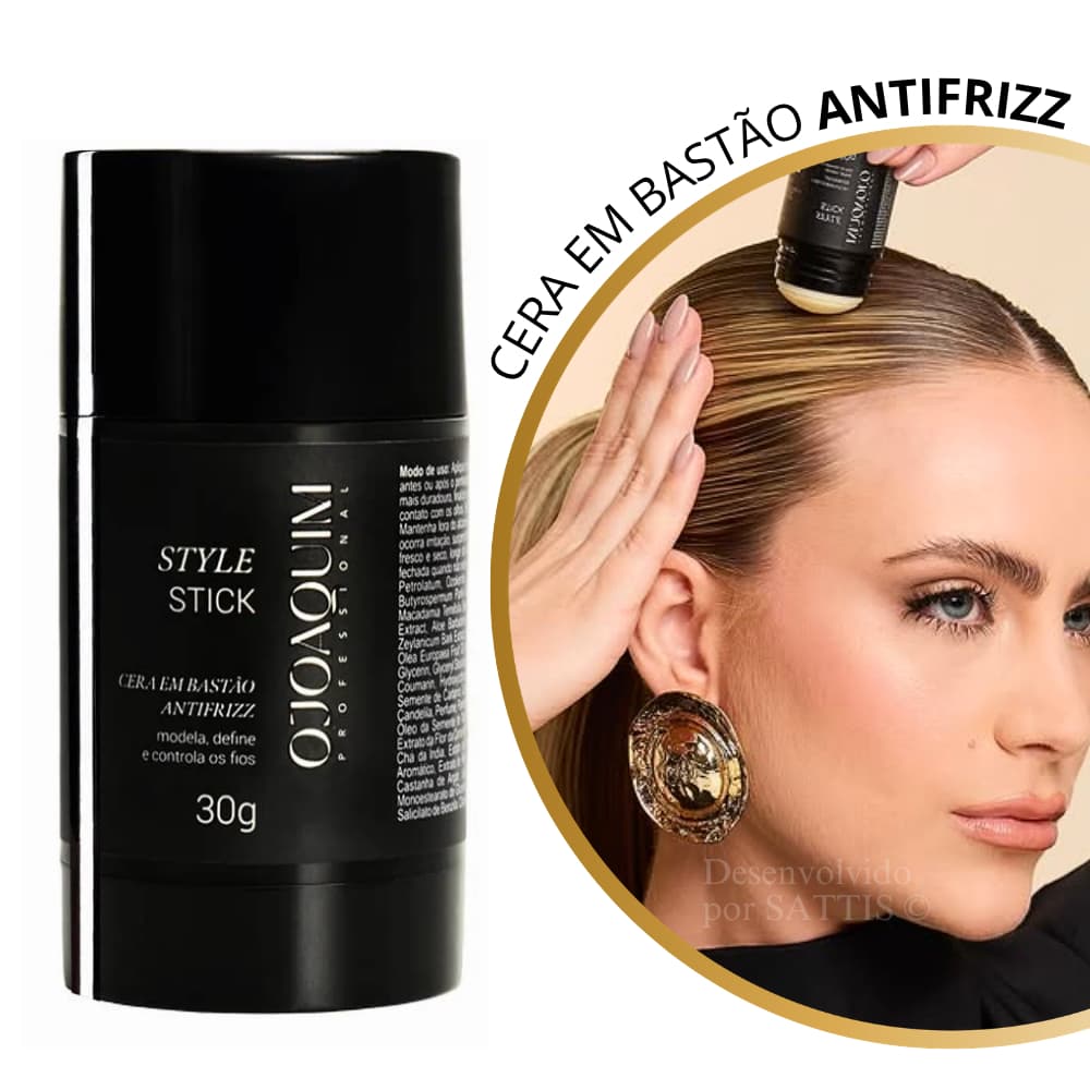 Cera em Bastão Style Stick OJoaquim Professional 30g - Pomada de Limpeza Penteados Livres De Frizz