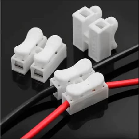 Kit Conector de Pressão Emenda Sem Solda DUPLO ou TRIPLO branco Para Fios Conector Engate Rápido